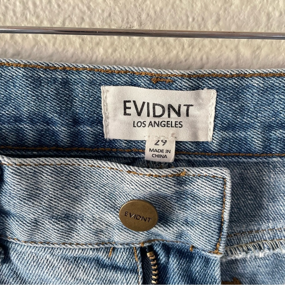 Lulus EVIDNT Tammy Cutoff Denim Skirt Women’s 29 Blue Medium Wash Patchwork Mini - Picture 8 of 13